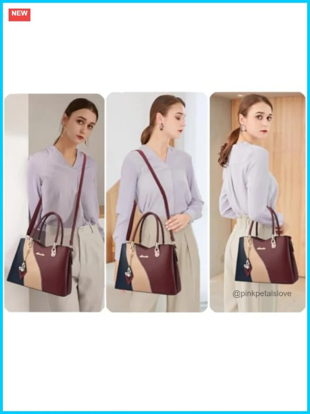 Women's PU Leather Tote Satchel Crossbody Shoulder Bag with Pockets